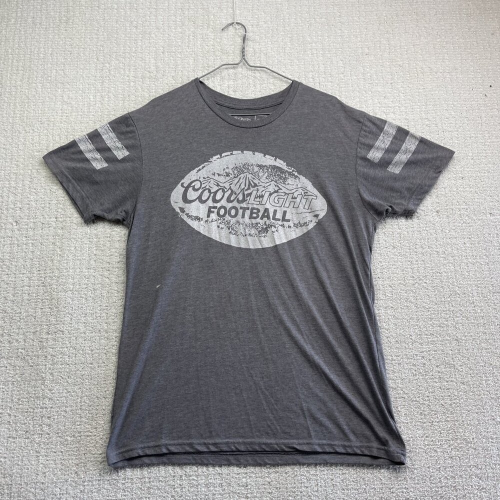 Coors Light Shirt Mens Large Gray Logo Beer Graphic Tee Football Heather Casual